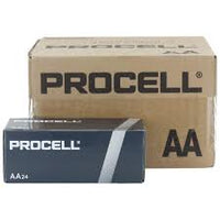 Duracell Procell AA batteries from JCB Products, showing a pack of reliable alkaline batteries for electronic devices.