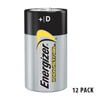 JCB Products Energizer Industrial D EN95 batteries, 12-pack, large cylindrical alkaline batteries for heavy-duty use