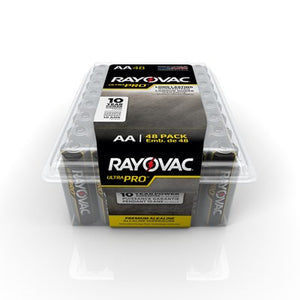Rayovac UltraPro AA battery 48-pack Made in USA $0.275/battery - JCB Products - Your Source for Electronics and Batteries 1-800-718-6114